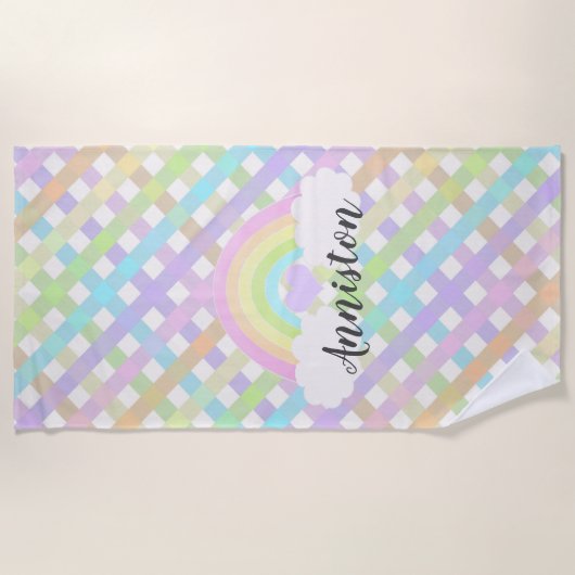 Pastel Rainbow Pset Strandlaken (Voorkant)