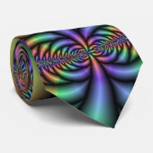 Pastel Rainbow Psychedelic Stropdas (Opgerold)