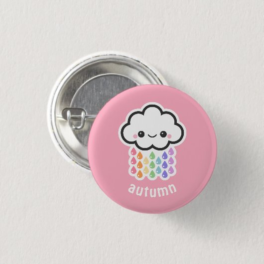 Pastel Rainbow Rain Cloud Ronde Button 3,2 Cm (Voorkant /achterkant)