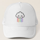 Pastel Rainbow Rain Cloud Trucker Pet (Voorkant)
