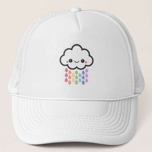 Pastel Rainbow Rain Cloud Trucker Pet (Voorkant)