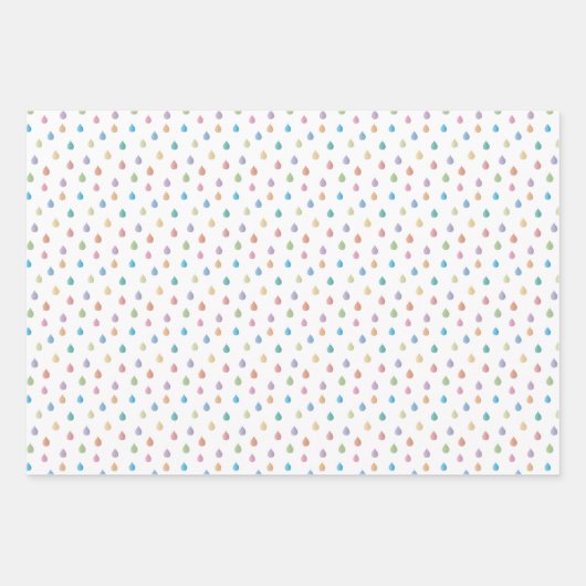 Pastel Rainbow Raindrops en Sunshine Baby shower Inpakpapier Vel (Voorkant 2)