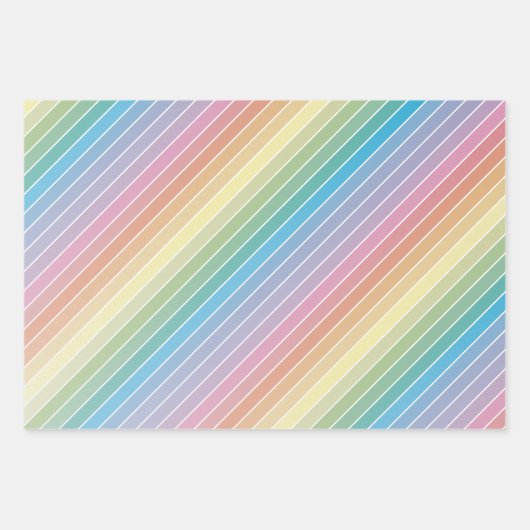 Pastel Rainbow Raindrops en Sunshine Baby shower Inpakpapier Vel (Voorkant)