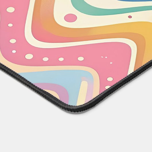 Pastel Rainbow Retro Abstract Design Bureaumat (Hoek)