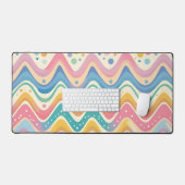 Pastel Rainbow Retro Abstract Design Bureaumat (Keyboard & Muis)