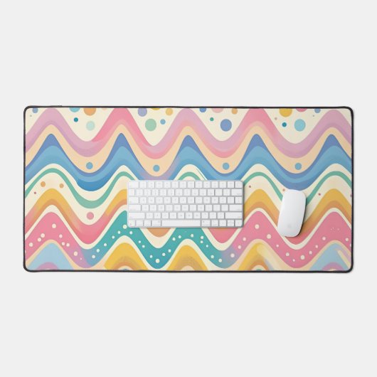 Pastel Rainbow Retro Abstract Design Bureaumat (Keyboard & Muis)