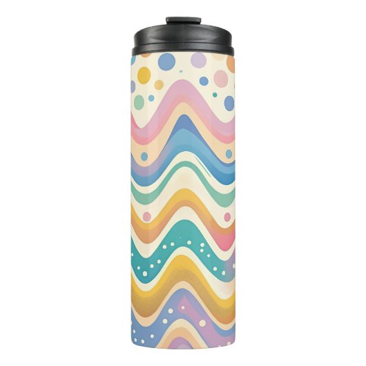 Pastel Rainbow Retro Abstract Design Thermosbeker (Voorkant)