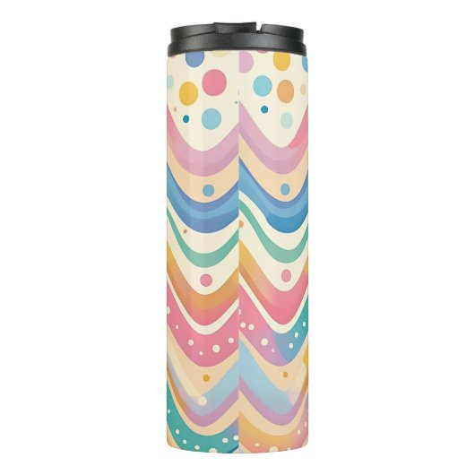 Pastel Rainbow Retro Abstract Design Thermosbeker (Achterkant)