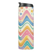 Pastel Rainbow Retro Abstract Design Thermosbeker (Geroteerd rechts)