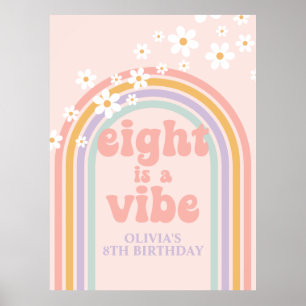 Pastel Rainbow Retro Acht is een Vibe 8e verjaarda Poster