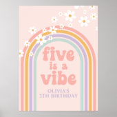 Pastel Rainbow Retro Five is een Vibe 5e verjaarda Poster (Voorkant)