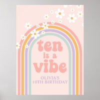 Pastel Rainbow Retro Ten is een Vibe 10e verjaarda