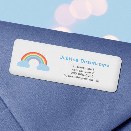 Pastel Rainbow Return-adreslabel Etiket
