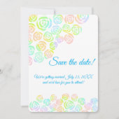 Pastel Rainbow Rozen Weddenschap Save The Date (Voorkant)