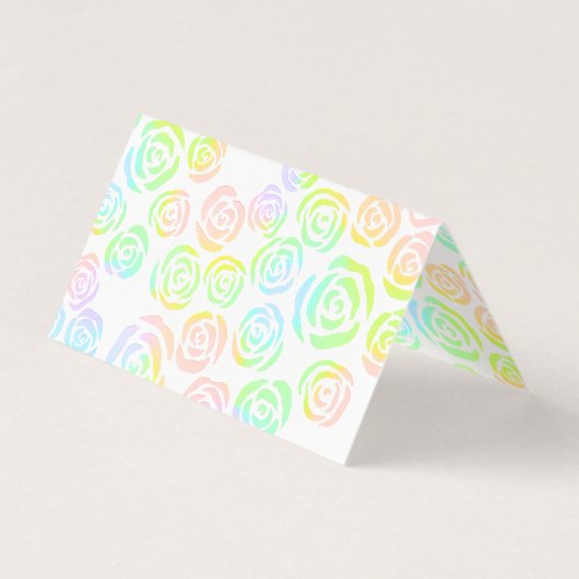 Pastel Rainbow-Rozen Weddenschapskaarten Kaart (Achterkant)