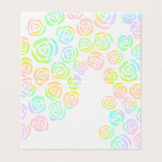 Pastel Rainbow-Rozen Weddenschapskaarten Kaart (Buitenkant ongevouwen)