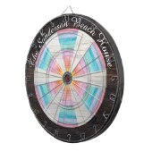 Pastel Rainbow Rustic Brown Wood Tone Grain Dartbord (Voorkant Rechts)