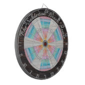 Pastel Rainbow Rustic Brown Wood Tone Grain Dartbord (Voorkant Links)