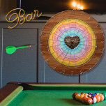 Pastel Rainbow Rustic Wood Tone Monogram harten Da Dartbord<br><div class="desc">Pastel Rainbow Rustic Wood Tone Monogram verwarmt met initiaal monogram. Een bijtende Wood Grain Dartboard maakt de perfecte gepersonaliseerde Gift,  het is geweldig voor bruiloften,  feestjes,  familieruchtingen en gewoon alledaagse plezier. Onze gebruiksvriendelijke sjabloon maakt het personaliseren gemakkelijk.</div>