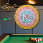 Pastel Rainbow Rustic Wood Tone Monogram Naam Dartbord<br><div class="desc">Pastel Rainbow Rustic Wood Tone Monogram genaamd Een bijtende Wood Grain Dartboard maakt de perfecte gepersonaliseerde Gift,  het is geweldig voor bruiloften,  feestjes,  familieruchtingen en gewoon alledaagse plezier. Onze gebruiksvriendelijke sjabloon maakt het personaliseren gemakkelijk.</div>