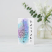 *~* Pastel Rainbow Sacred Geometry Massage Stars Visitekaartje (Staand voorkant)
