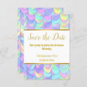 PASTEL RAINBOW SCALES REACTIE RSVP-KAART RSVP KAARTJE