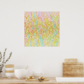 Pastel Rainbow Scribbles Poster (Keuken)