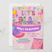 Pastel Rainbow Sequin Indoor Playground Birthday Kaart (Voorkant)