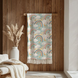 Pastel Rainbow Sherpa Cozy Gift for Little Dreamer Sherpa Deken