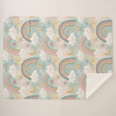 Pastel Rainbow Sherpa Cozy Gift for Little Dreamer Sherpa Deken (Voorkant (horizontaal))