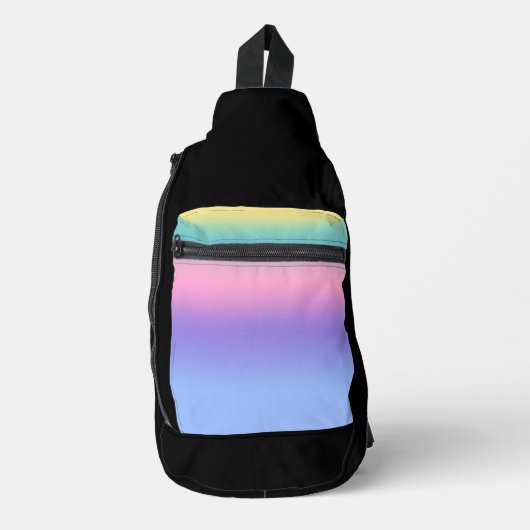 Pastel Rainbow Sky Aesthetic Ombre Gradient  Sling Bag (Voorkant)