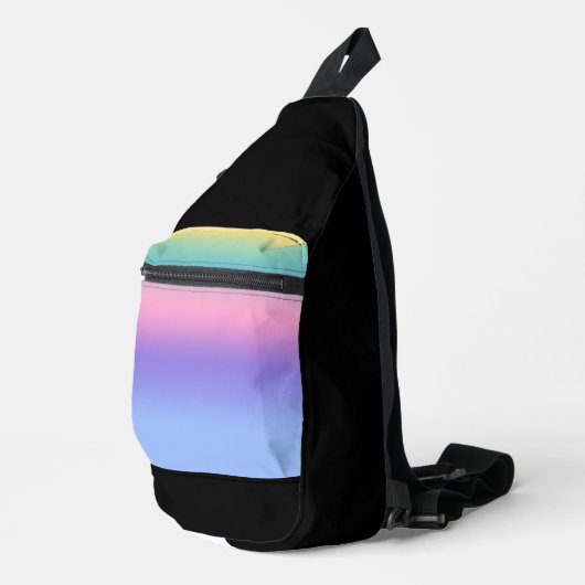 Pastel Rainbow Sky Aesthetic Ombre Gradient Sling Bag (Rechterhoek)