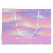 Pastel Rainbow Sky Baby shower Groot Cadeauzakje (Achterkant)
