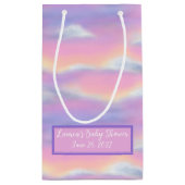Pastel Rainbow Sky Baby shower Klein Cadeauzakje (Achterkant)