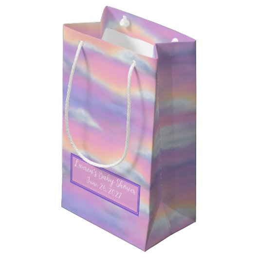 Pastel Rainbow Sky Baby shower Klein Cadeauzakje (Voorkant Gekanteld)