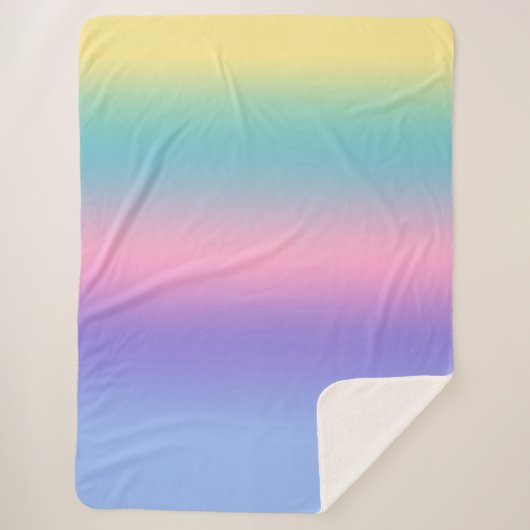 Pastel Rainbow Sky Esthetische Ombre Gradient Chic Sherpa Deken (Voorkant)