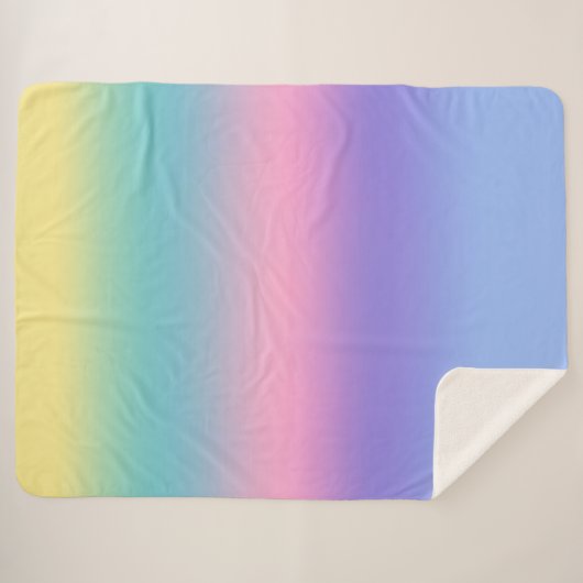 Pastel Rainbow Sky Esthetische Ombre Gradient Chic Sherpa Deken (Voorkant (horizontaal))