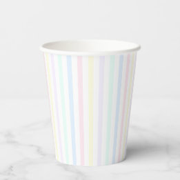 Pastel Rainbow Snoep Stripe Retro Papieren Bekers