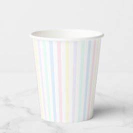 Pastel Rainbow Snoep Stripe Retro Papieren Bekers