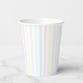 Pastel Rainbow Snoep Stripe Retro Papieren Bekers (Links)