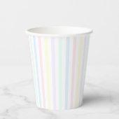 Pastel Rainbow Snoep Stripe Retro Papieren Bekers (Voorkant)