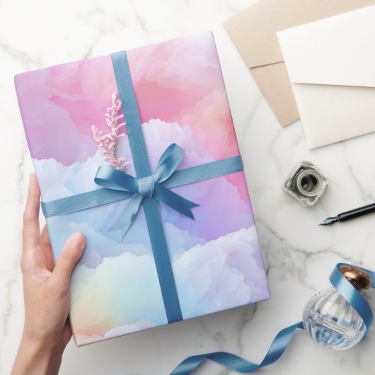 Pastel Rainbow Soft Cloud Blend Abstract Pattern Cadeaupapier (Geschenken)