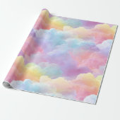 Pastel Rainbow Soft Cloud Blend Abstract Pattern Cadeaupapier (Uitgerold)