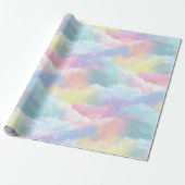 Pastel Rainbow Soft Cloud Blend Abstract Pattern Cadeaupapier (Uitgerold)