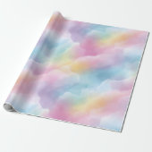 Pastel Rainbow Soft Cloud Blend Abstract Pattern Cadeaupapier (Uitgerold)