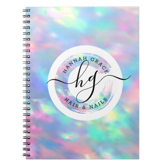 Pastel Rainbow Specialized Logo Elegant Stylist Notitieboek (Voorkant)