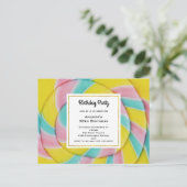 Pastel Rainbow Spiral Snoep Verjaardagsfeest Briefkaart (Staand voorkant)