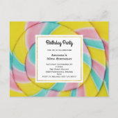 Pastel Rainbow Spiral Snoep Verjaardagsfeest Briefkaart (Voorkant)