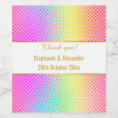 PASTEL RAINBOW SPOT PATROON  WIJN ETIKET (Enkel label)