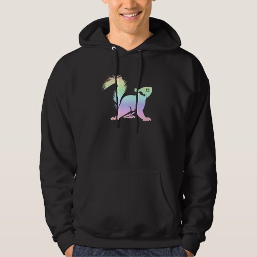 Pastel Rainbow Squirrel Silhouette Cute Hoodie (Voorkant)